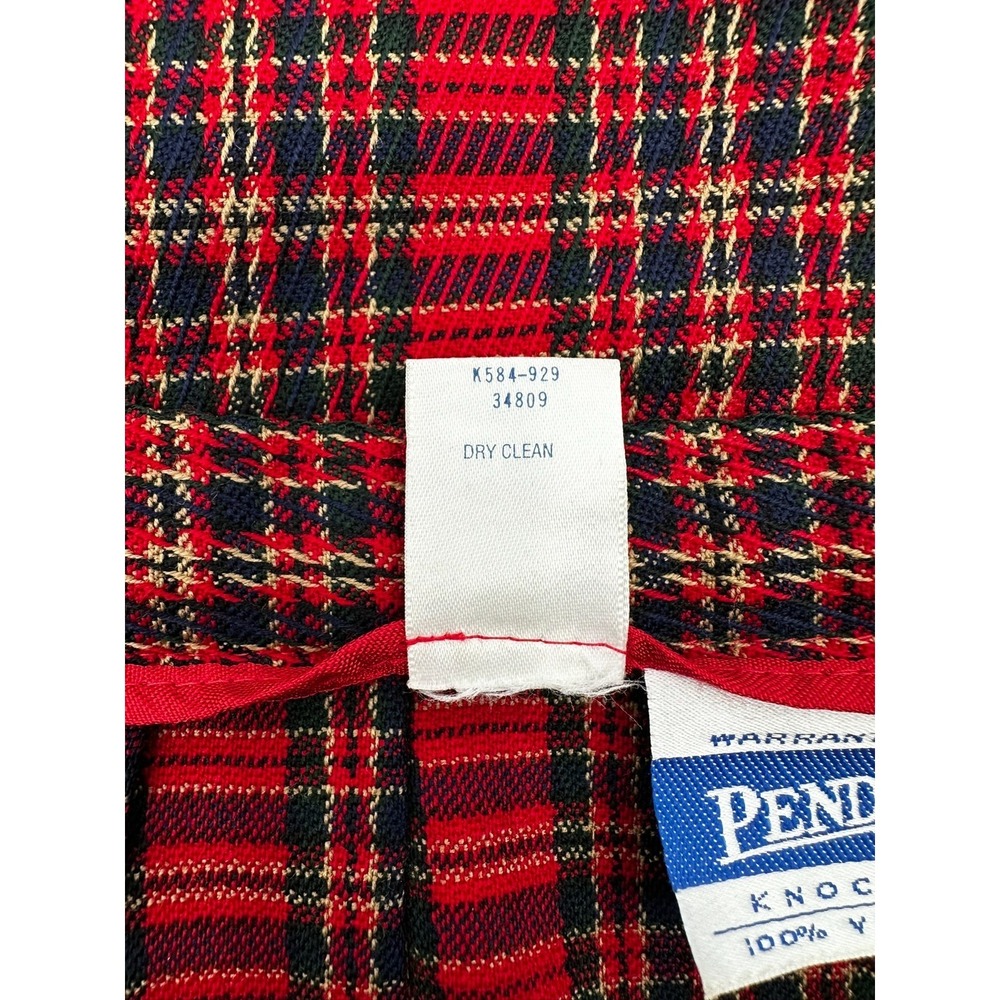 Pendleton Womens Skirt Size 16 Red Tartan Plaid 100% Virgin Wool Pleated USA - Picture 7 of 9